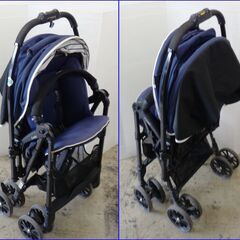 【￥3300-】Combi/コンビ ベビーカー メチャライト NH ネイビー 軽量 ハイシート エッグショックの画像