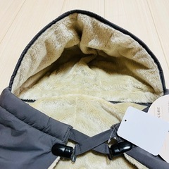 【新品】あったかケープ 抱っこ紐 ベビーカー 寒さ対策 ベビー リボン グレーの画像