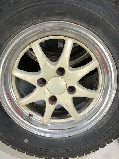 北海道旭川市直接引渡し限定品　T’S レーシング アルミホイール 6j 4H PCD100 ＋42 BRIDGESTONE VRX 1