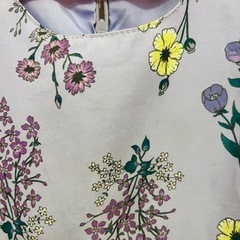 プティマイン　100センチ　花柄ノースリーブワンピース（薄紫）の画像