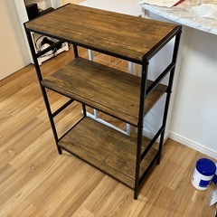 ナフコ　ラック　収納家具　スチール　木目