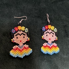 【未使用】メキシコ🇲🇽ビーズピアス　ハンドメイド　アクセサリーの画像
