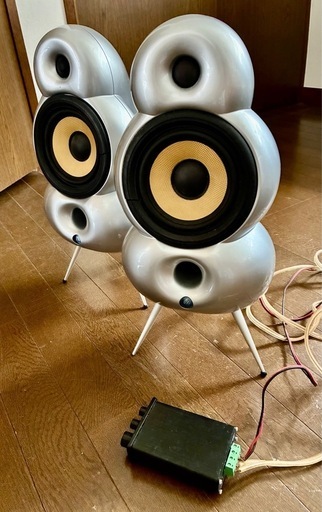 北欧デンマーク「スキャンダイナ」デザインスピーカー、アンプ付き