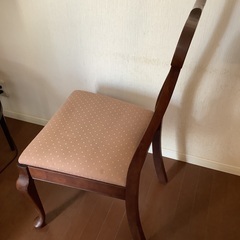 chair 猫足　木製ダイニングチェア　新品張替え座面付き　検索　レストラン　カフェ　什器　イス　椅子の画像