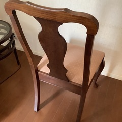 chair 猫足　木製ダイニングチェア　新品張替え座面付き　検索　レストラン　カフェ　什器　イス　椅子の画像