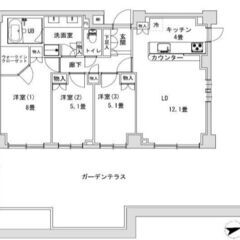 💞始発駅！三鷹駅徒歩10分の好立地💞80㎡超のガーデンテラス付き...