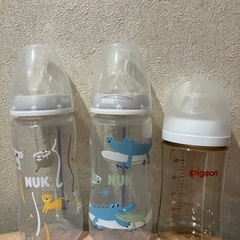 NUK Pigeon哺乳瓶 3本セット+おまけ