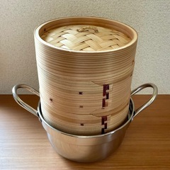 【新品】杉せいろ2段蒸し器や高級フライパンなど6点セット