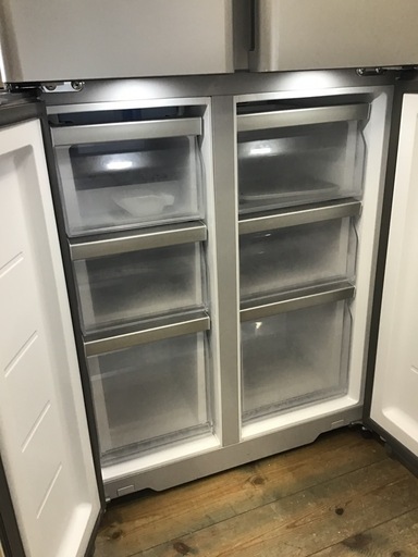 お買い得/AQUA/自動製氷/4ドア/オシャレ/大型冷蔵庫/ シャンパンピンク 冷蔵庫 AQUA ブライトシャンパン AQR-S36A(N) [60cm /362L /4ドア /右