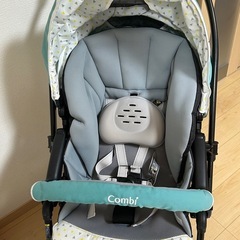 コンビ スゴカルα 4キャス Light エッグショック HS トリコーングリーンベビーカーの画像
