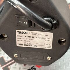 【中古】タスコ TASCO TA150SB-2 オイル逆流防止弁付ウルトラミニツーステージ真空ポンプ 真空度5.0Pa(38ミクロン) 本体のみの画像