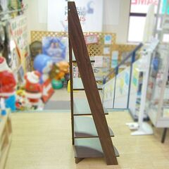 5段 コーナーラック 幅57×奥行40×高さ137cm ブラウン 木製 オープンラック コーナーシェルフ 札幌市 清田区 平岡の画像