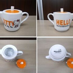 未使用長期保管品 ハローキティ ティーカップセット カップ×2 ポット×1 サンリオ Hello Kitty 苫小牧西店の画像