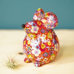 POMME PIDOU（ポンピドゥ）　セラミック製貯金箱　ねずみ...