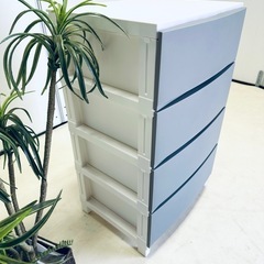 サンカルームス収納チェスト サンドブルーワイド 4段の画像