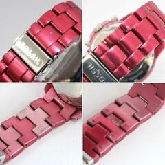 動作品 FOSSIL CH-2709 クオーツ式腕時計 クロノグラフ レッド系 24時間針 キズ多め 25年4月電池交換 札幌市 清田区 平岡の画像