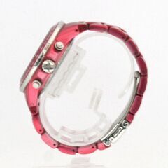 動作品 FOSSIL CH-2709 クオーツ式腕時計 クロノグラフ レッド系 24時間針 キズ多め 25年4月電池交換 札幌市 清田区 平岡の画像