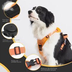 引っ張らない格納式犬用ハーネス、安全自動停止ロープ、調節可能&反射性オックスフォード 　の画像