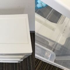 ○【決まりました】ワイドチェスト ローラー付き 3段収納ケース 衣装ケース 約54×62.5×40㎝ DCM 引き出し 収納家具 インテリア  ホワイト 白 中古品(NF250403)Zi-1950の画像