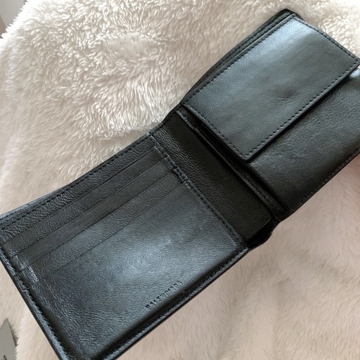 【新品未使用】BALENCIAGA バレンシアガ 二つ折り財布 黒➀