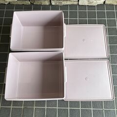Tupperware 収納ケース ピンク 3個 タッパーウェア 25D 北E3の画像