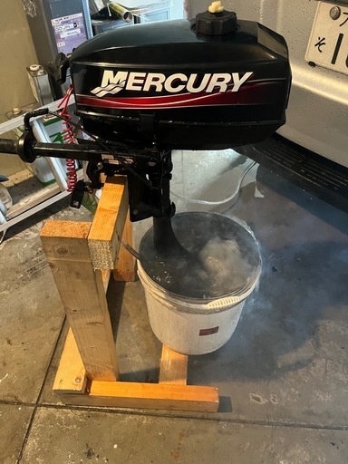 2馬力船外機　ミニボート　マーキュリー