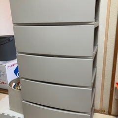 プラ　チェスト　5段　グレー