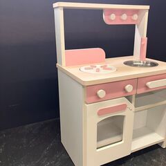 伊勢崎店 【現状品】gi4-5 core コア お店屋さんにもなるままごとキッチン ピンク 木製 ごっこ遊び 知育玩具 リバーシブル２way仕様 ※扉キズありの画像