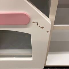 伊勢崎店 【現状品】gi4-5 core コア お店屋さんにもなるままごとキッチン ピンク 木製 ごっこ遊び 知育玩具 リバーシブル２way仕様 ※扉キズありの画像