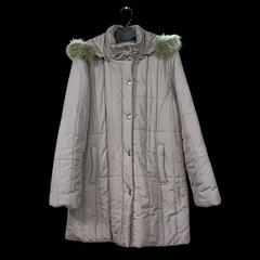 (古着)サンシュエット ファー付きダウンコート(M～L)