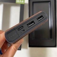 モバイルバッテリー(未使用) 10000mAh 木製 携帯 スマホ 充電器 PSE認証 の画像