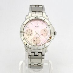 動作品 SEIKO ALBA V33J-0AE0 クオーツ式腕時計 レディース シェル文字盤 3針 デイデイト 24時間針 25年4月電池交換 札幌市 清田区 平岡の画像