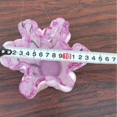 マーブルパープルガラス　フリルフラワーベース 花瓶　ハルナグラス 花器の画像