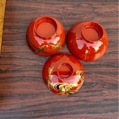 未使用品？汁椀 お椀 腕 和食器 セット 飯椀 ご飯 朱色朱赤 漆器 飲食店等の画像