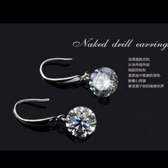 ▲▲▲▲j→→→m43-5/刻印/ブリリアント大粒ダイヤモンドＣＺラウンドピアスC＊Bの画像