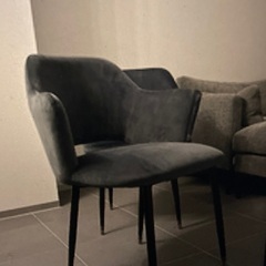 アームチェア　オーガニックチェア調　北欧風　ミッドセンチュリー調　ブルーグレーの画像