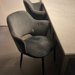 アームチェア　オーガニックチェア調　北欧風　ミッドセンチュリー調　ブルーグレーの画像