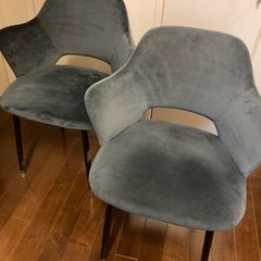 アームチェア　オーガニックチェア調　北欧風　ミッドセンチュリー調　ブルーグレーの画像