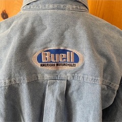 激レアBuellダンガリービンテージシャツ　バイク服レトロアンティークの画像