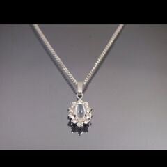 ▲▲▲▲j→→→m43-5/天然ムーンストーンラウンドパヴェペンダントネックレスの画像