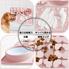 ペット舐めパッド ペット食事マット Siliconty ペットマット ブルーの画像