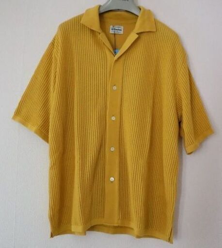 新品未使用品 yonetomi ヨネトミ 半袖カーディガン サイズ3 Lサイズ以上 イエロー レディース