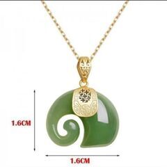 ▼▼j→→→m43-5/翡翠像モチーフペンダントネックレス　ホワイトの画像