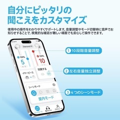 集音器 Bluetooth5.3 ワイヤレスイヤホン型 高齢者向け 36時間長時間使用可能 高速充電式 アプリイコライザー付き 人声強調 快適 通話音楽動画対応 ハウリング抑制 ノイズキャンセル クリアな音質 iPhone/androidスマホ対応 目立たない 個別音量調整 軽量 コンパクト スポンジイヤーピース付属（黒）の画像
