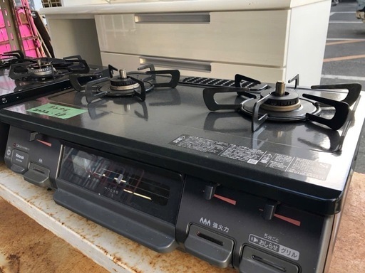 都市ガス Rinnai リンナイ グリル付 ガステーブル ガスコンロ 右強火力 RTE670BKR ブラック 2口 据え置き 右強火力