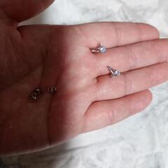 ▲▲j→→→m43-5/刻印有り/ブリリアントカットダイヤモンドＣＺ天使の翼ピアスの画像
