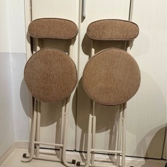 折りたたみチェア ベージュ 【2脚セット】の画像