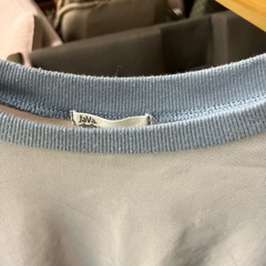 K2504-048 配送不可 Java シアートップス 半袖 ブルー ピンク サイズ:Ｌほつれ有りの画像