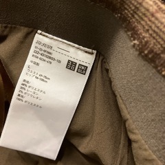 K2504-059 配送不可 UNIQLO スカート ガンクラブチェック サイズ:Ｌ ブラウン ほつれ有りの画像