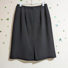 【美品】レディーススーツ3点セット(ジャケット＋パンツ＋タイトスカート)　ブラックスーツ　11号の画像
